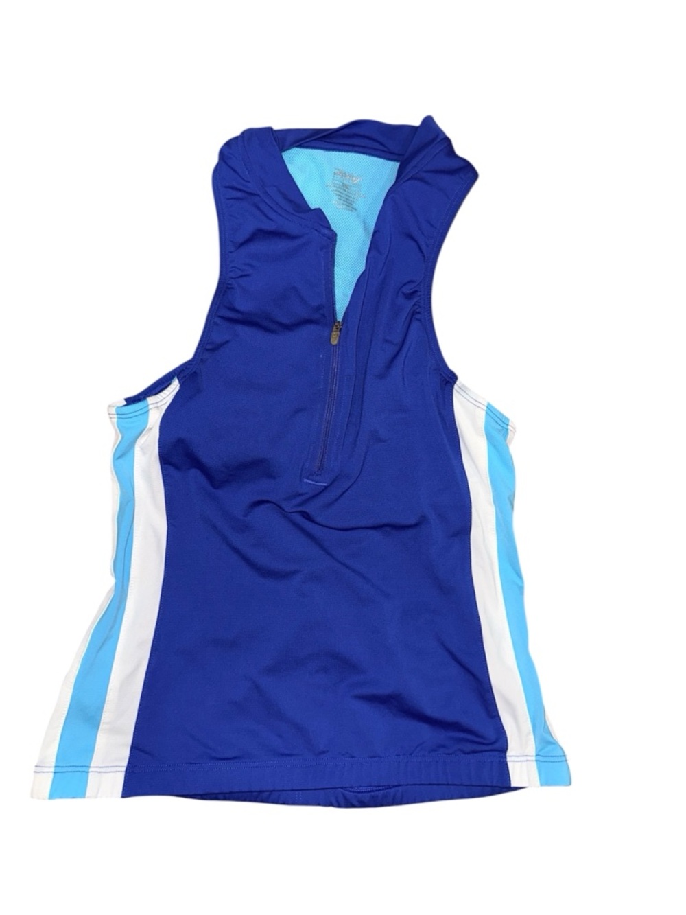 Blue Sleeveless Athletic Zip-Front Women’s Top